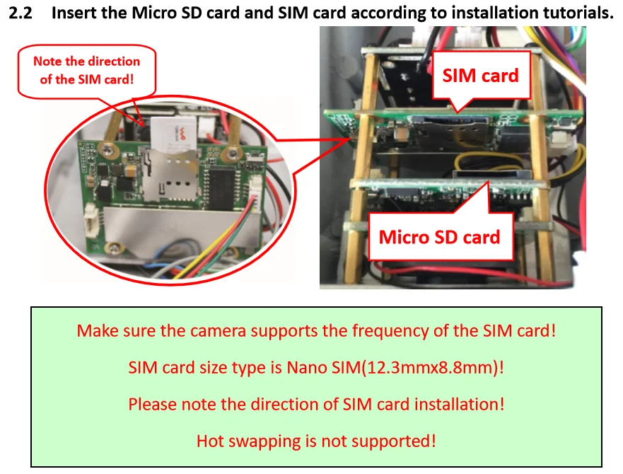 SIM card and TF card location