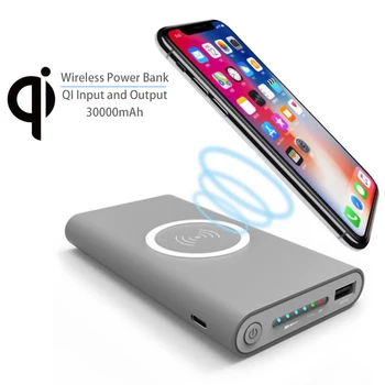 

30000 MAh Qi Wireless Charger Power Bank External Battery Wireless Charging Powerbank for IPhone 8 X Samsung Huawei Xiaomi