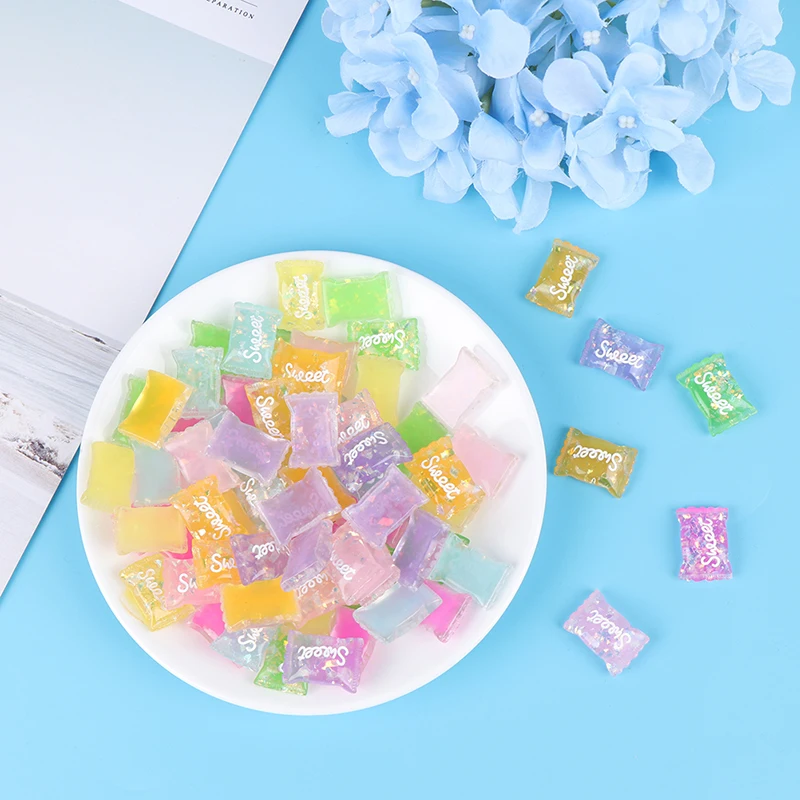 10PCS Slime Charms Candy Sweet Sugar Resin Plasticine Slime Accessories Beads Making Supplies For Phone Case Decoration