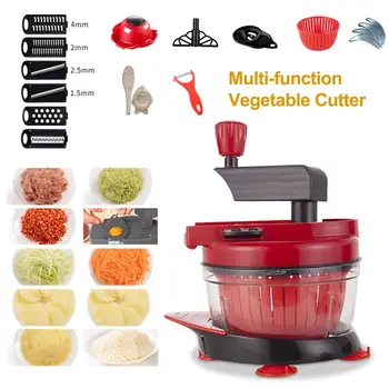 

18-piece Set Of Vegetable Fruit Slicer Multifunctional Safe Manual Meat Grinder Cutter Kitchen Cooking Accessories