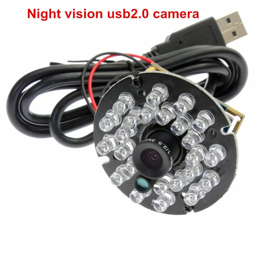

ELP 1Megapixels 1280x720P HD USB Camera Color CMOS OV9712 24pcs IR LED Night Vision Webcam