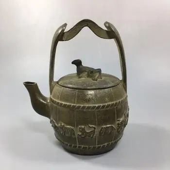 

Chinese Old Copper Collection Pure Copper Zodiac kettle