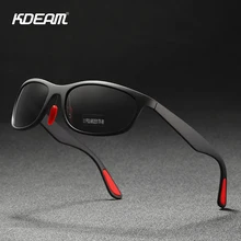 KDEAM, гибкая структура TR90, мужские солнцезащитные очки, поляризационные, для улицы, без бликов, солнцезащитные очки, черные линзы, резиновые дужки, Cat3, KD037