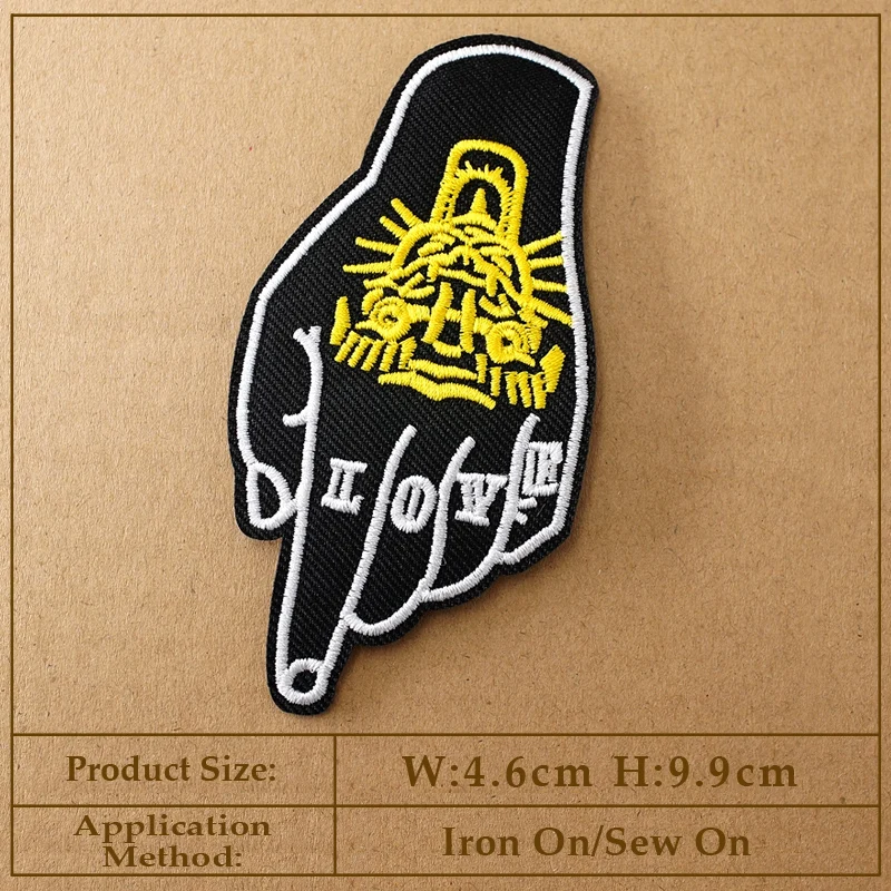 CAT Peace Embroidered Applique Patches Fabric Garment Apparel Clothing Accessories Embroidery Badges Star