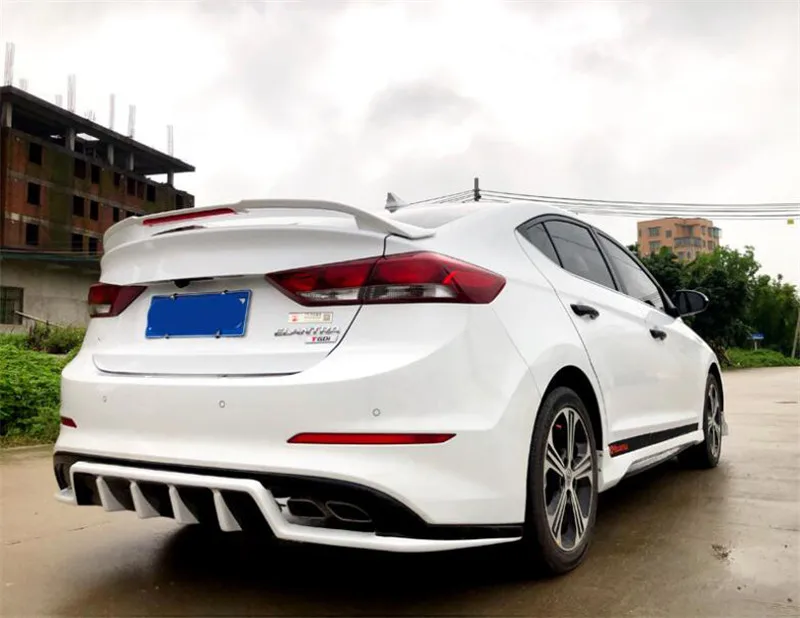 Для аксессуаров спойлер hyundai Elantra 16 17 18 ABS Материал праймер цвет заднее крыло спойлер на крышу полоса тормозной Свет Elantra