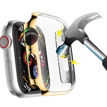 Защитный чехол для Apple Watch 4, 3, iwatch band 42 мм, 38 мм, 44 мм, 40 мм, защитная крышка для экрана из поликарбоната, водонепроницаемая оболочка 42