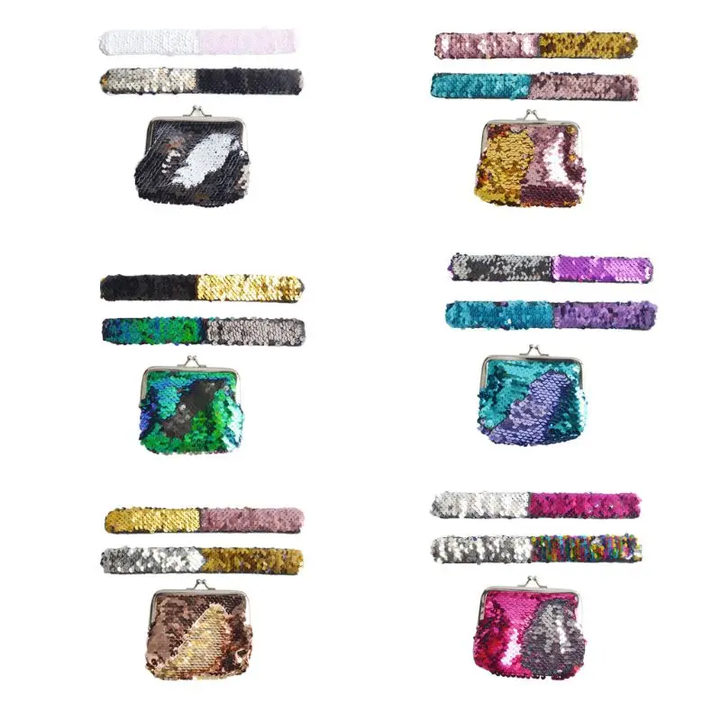 3 шт Блестящий Браслет Кошелек для монет кошелек набор детей | Багаж и сумки