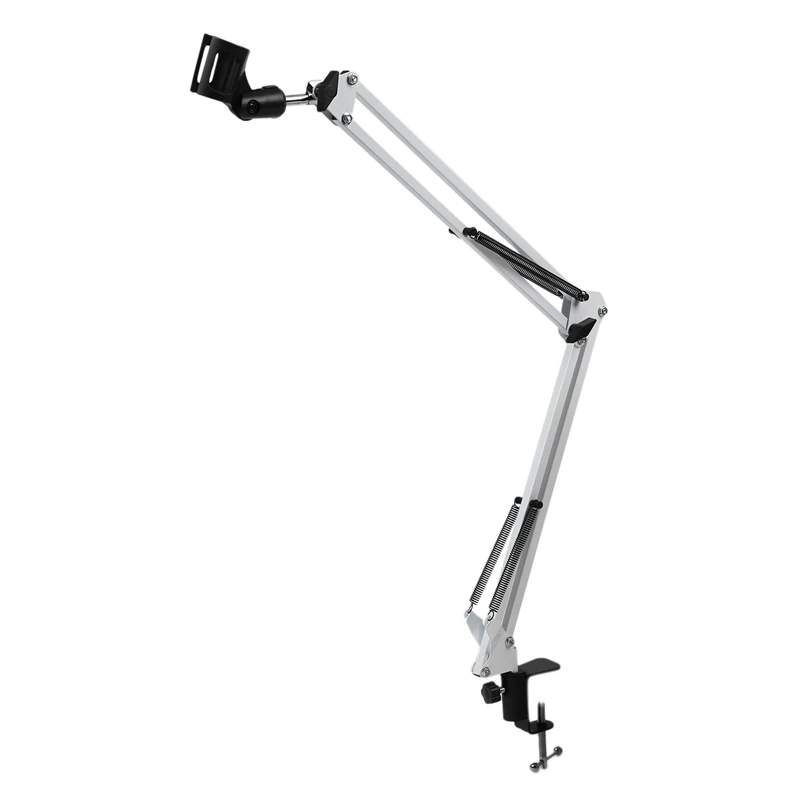 

NB35 Extendable Recording Microphone Holder Suspension Boom Scissor Arm Stand Holder with Microphone Clip Table Mounting Clamp