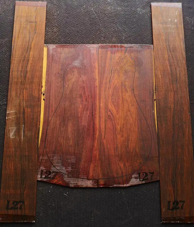 Южная Америка cocobolo палисандр дерево для 41 дюймов гитары задняя и боковая комплект гитарная панель DIY материалы ручной работы - Цвет: KKBL-L27