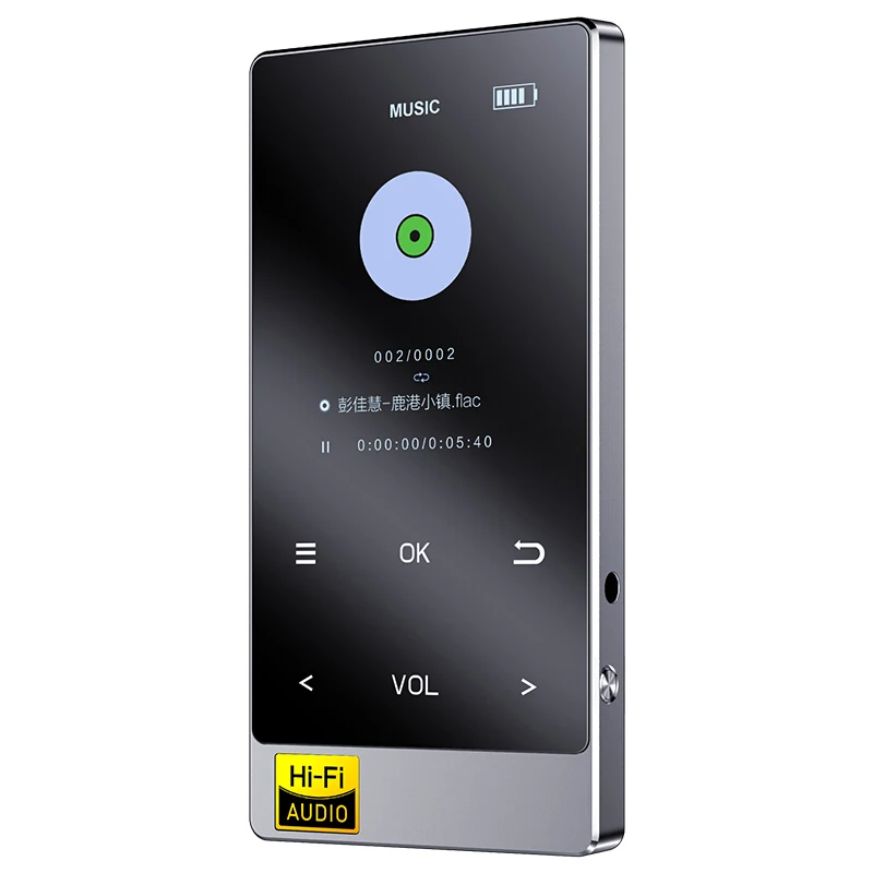 No Bluetooth Портативный Bluetooth MP3 2,4 дюймов сенсорный экран MP3 HIFI плеер без потерь Музыкальный плеер мини металлический Walkman Поддержка OTG AIFF TF карта - Цвет: No Bluetooth