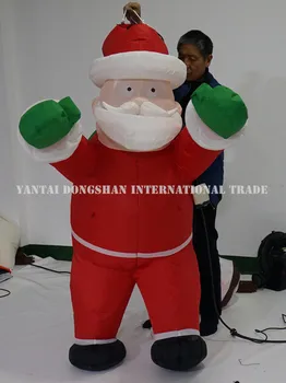 

Christmas decoration inflatable santa claus outdoor with gift climbing on the wall for Christmas event