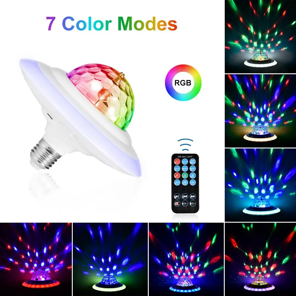 

UFO LED Disco Stage Light Portable Family Party Magic Ball Colorful Light Bar Club Stage Bluetooth MP3 RGB Disco Effect Lamp