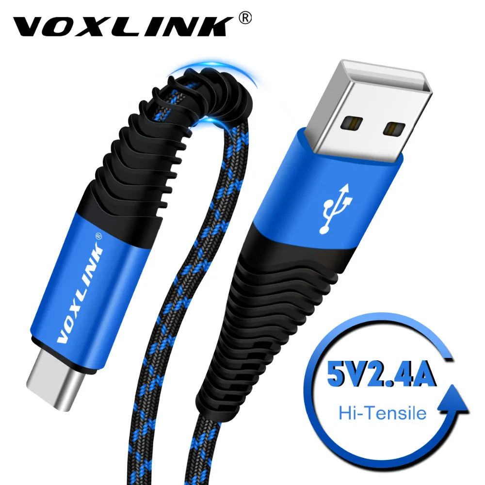 Кабель USB Type c VOXLINK кабель быстрой зарядки и передачи данных 2 4 А для Samsung s8 9 Huawei P9 P10