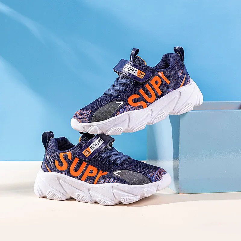 

CHILDREN'S Shoes BOY'S Shoe New Style Spring And Autumn Mesh Breathable Young STUDENT'S Running Shoes Fly Woven Big Boy Athletic