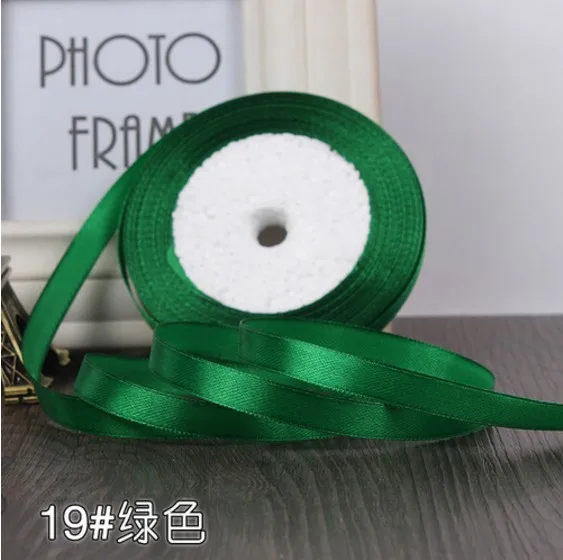6 мм 1 см 1,5 см 2 см 2,5 см 4 5 см атласными лентами DIY искусственный шелк розы Ремесла поставок швейной фурнитуры Скрапбукинг Материал - Цвет: No 19 green