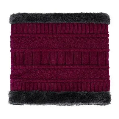 COKK зимняя шапка набор Мужская мода Skullies Beanies клетчатый узор вязаная одноцветная шапка и шарф женский теплый комплект добавить бархат защита ушей - Цвет: red scarf
