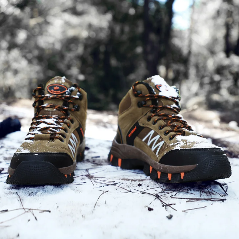 秋冬户外加绒保暖登山鞋男