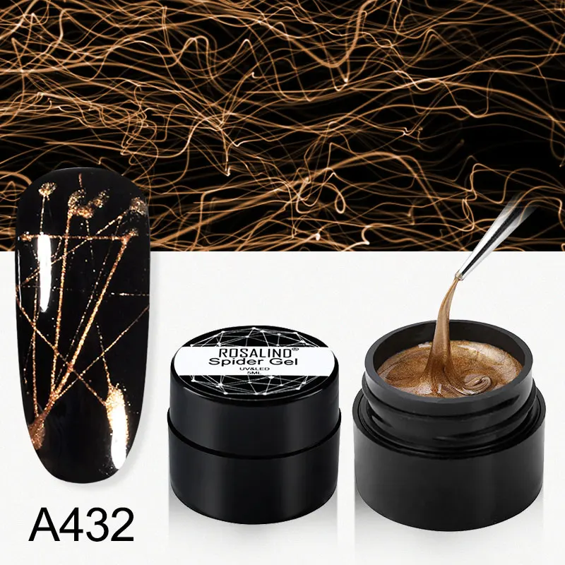 Гель-лак для ногтей ROSALIND УФ-краска гибридные Лаки светящийся наклейки паутина