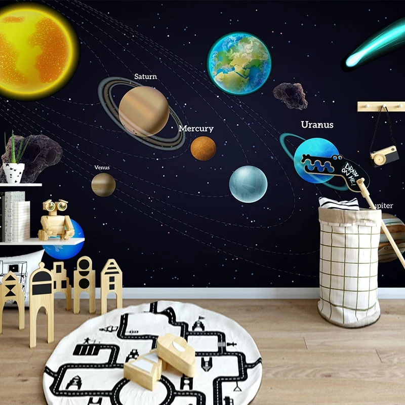 Настенная 3D-картина на заказ мультяшный космос Вселенная плакат планета картина