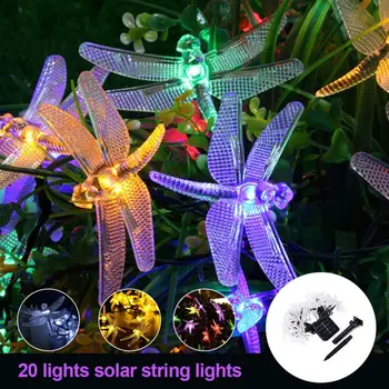 

20 LED Dragonfly Solar String Fairy Lights Solar String Light Dragonfly Waterproof Outdoor Garden Party Decoration Light