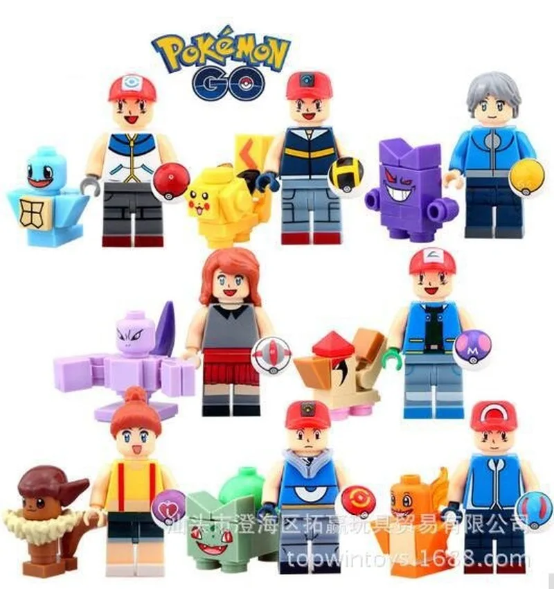 8 pièces TOMY SY620 Pokemon Pikachu développe l'intelligence petites particules blocs de construction figurines d'action enfants jouets éducatifs cadeaux