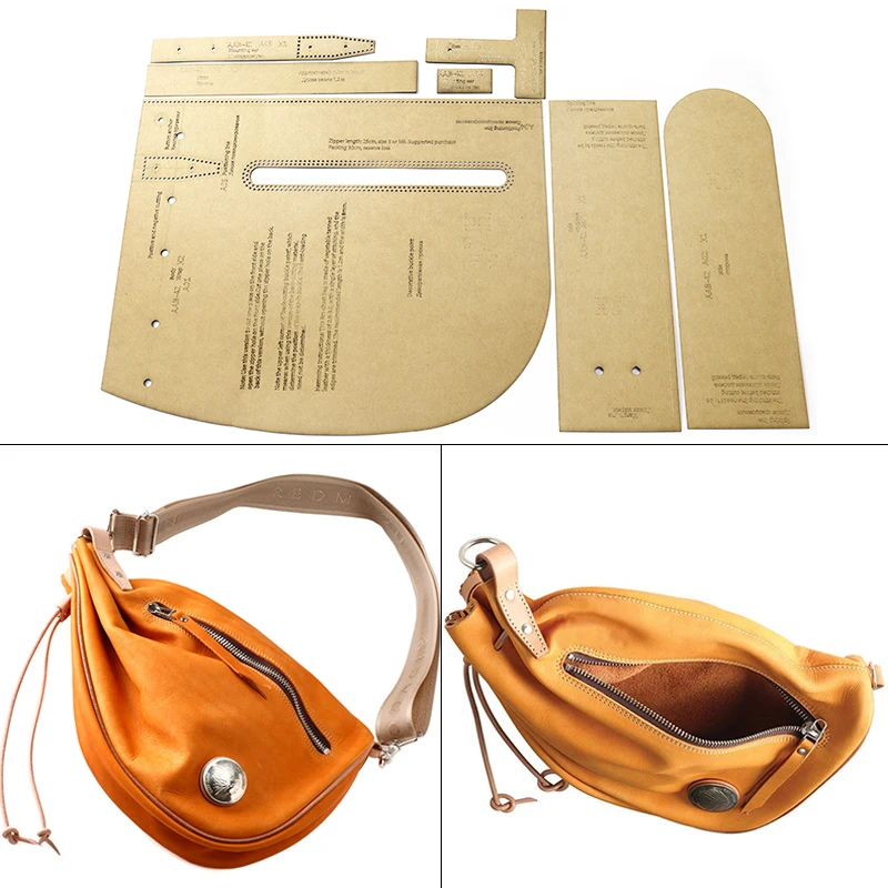 1 Set Of Leather Craft Fashion Chest Bag Crossbody Bag Sewing Pattern Hard Acrylic and Kraft Paper Stencil Template 28cm*36cm