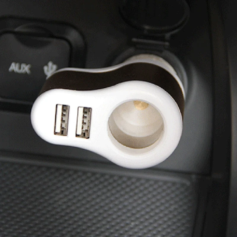 3 в 1 способ двойной вилки автомобильного прикуривателя Разветвитель 2 USB зарядное устройство адаптер зарядка мобильного телефона