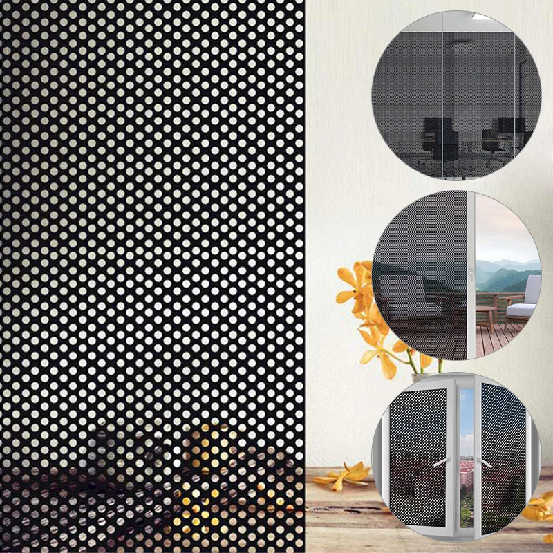 

Window Anti-UV Black Glass Film Self-adhesive Stickers Bedroom Mesh Door Sunshade Net Cling Vinyl Sunscreen Film Sticker
