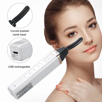 

Electric Eyelash Curler with Comb Design Mini USB Rechargeable Eye Lash Curling Clip Heated Eyelash Curler Maker Natural Makeup