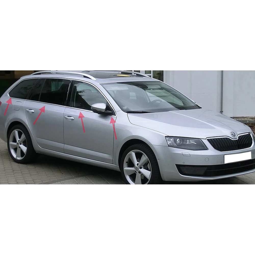 Оконные ABS хромированные декоративные накладки для Skoda Octavia A7 из нержавеющей стали, аксессуары для оконных подоконников