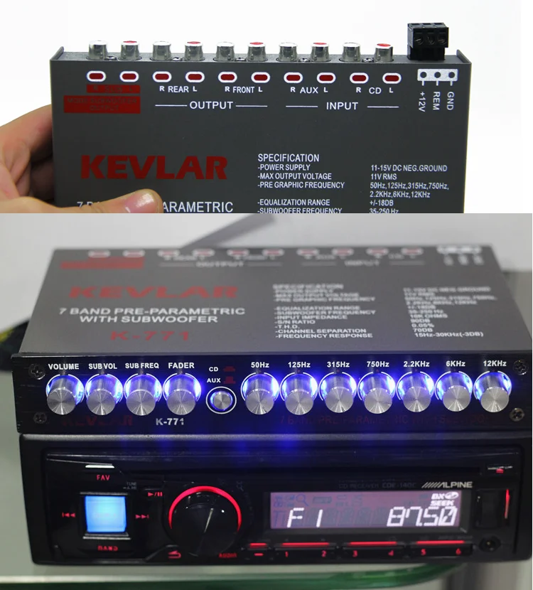7band Preparametric With Subwoofer Car Audio Eq Tuning Crossover Car