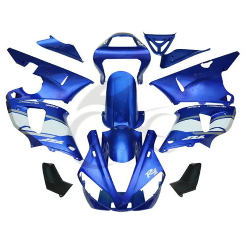 МОТОЦИКЛ ABS пластик синий Кузов обтекатель комплект для Yamaha YZFR1 YZF-R1 YZF R1 2000-2001 00 01