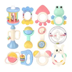 Детские погремушки набор прорезывателей пластиковый мультфильм колокольчик младенческие игрушки новорожденный безопасный Мягкий