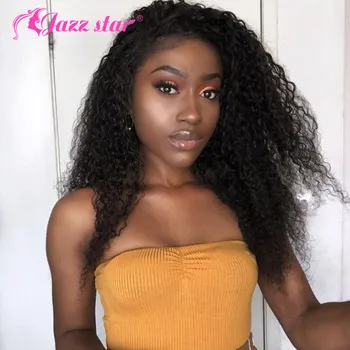 

Brazilian Kinky Curly 4x4 Lace Closure Wig Preplucked Human Hair Wigs for Black Women Non-Remy Perruque Cheveux Humain