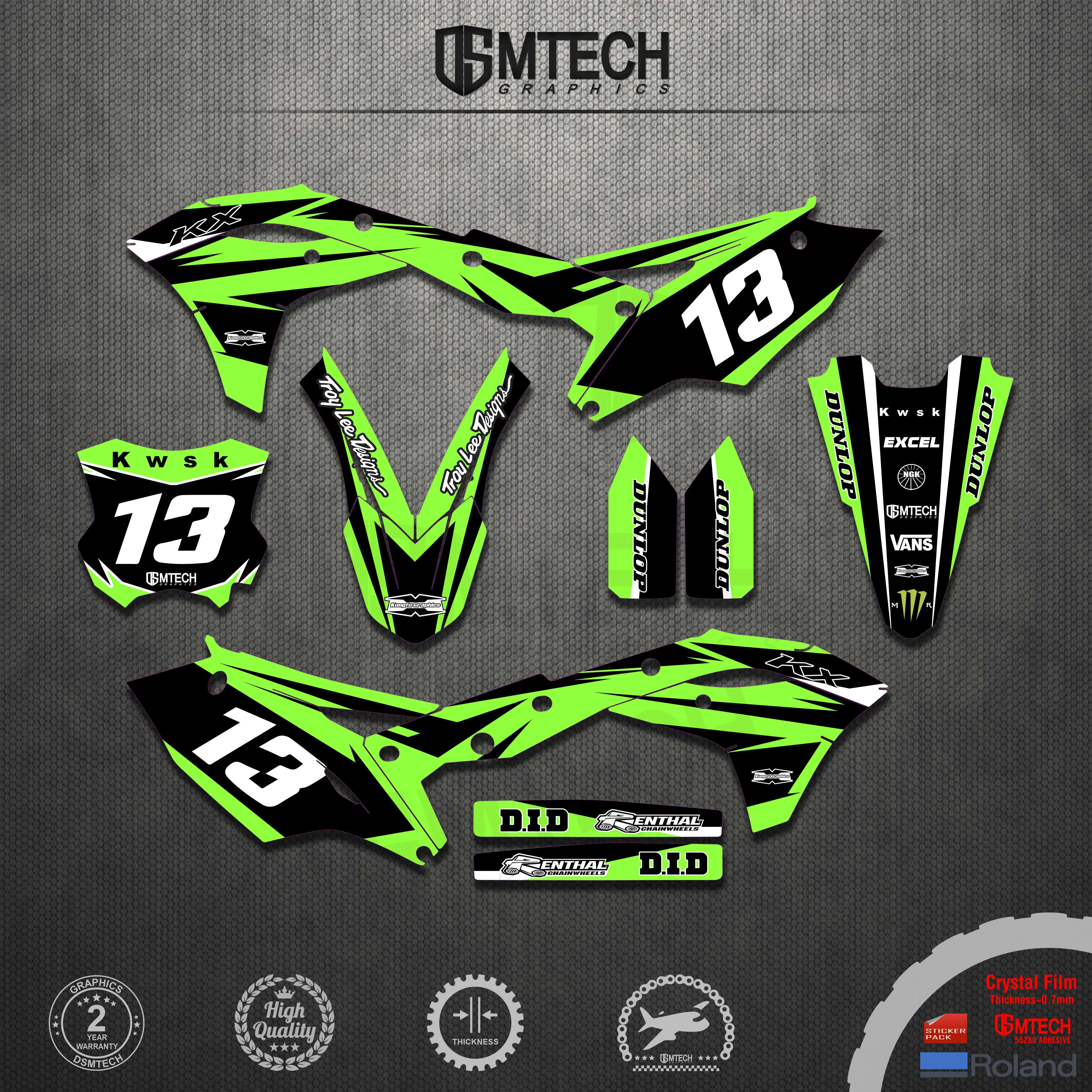 Наклейки DSMTECH графические наклейки для мотокросса наборы Kawasaki KX250F KXF250 2017 2018 2019 KX