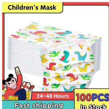 

Fast Shipping 10/20/30/40/60/100pcChildren's mask Disposable FaceMask Industrial 3Ply Ear Loop Facemask For Adults With Cartoon