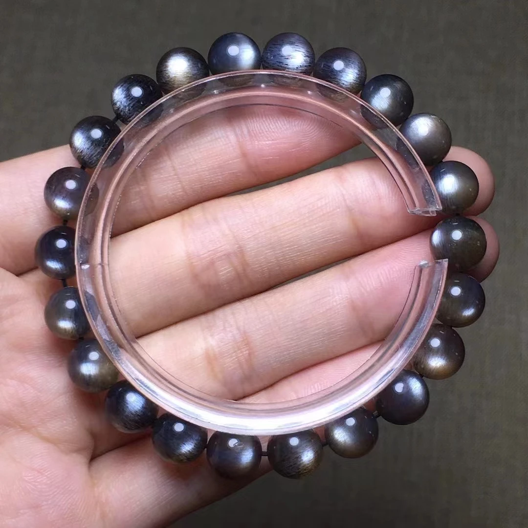 Genuine Natural Black Sunstone Moonstone Bracelet 7mm 8mm 9mm 10mm Women Men Stretch Light Crystal Clear Round Beads AAAAAA Genuine Natural Black Sunstone Moonstone Bracelet 7mm 8mm 9mm 10mm Women Men Stretch Light Crystal Clear Round Beads AAAAAA