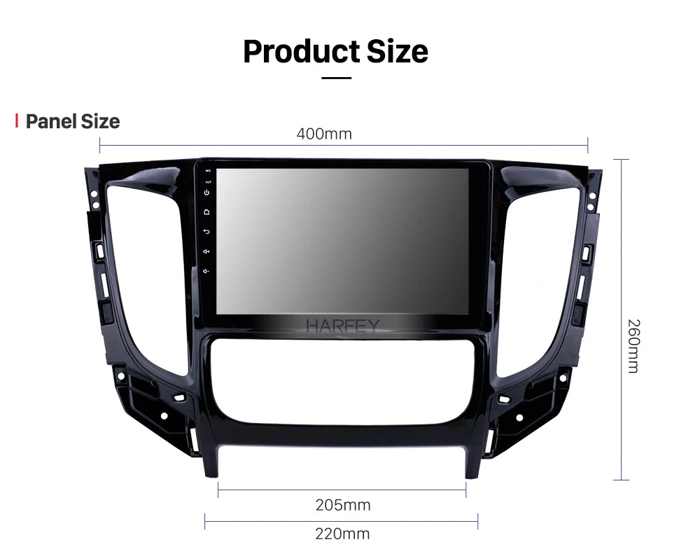 Excellent Harfey Android 8.1/9.0 Bluetooth Radio 9" for 2015 Mitsubishi TRITON Auto A/C GPS Navi SD DVR 3G WIFI SWC Car Multimedia Player 13