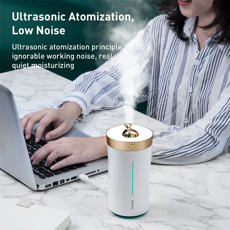 Koop Baseus Auto Luchtreiniger Luchtbevochtiger Voor Auto Thuis Desktop Intelligente 450ML Grote Capaciteit Thuis Auto Air Diffuser Luchtverfrisser