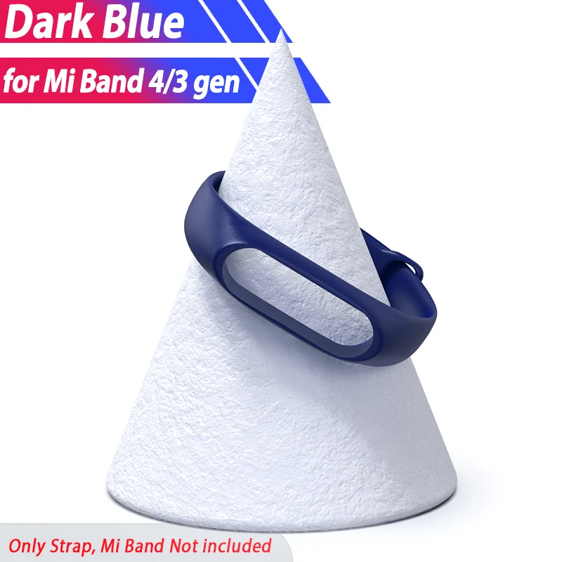 Dark blue Браслет для Xiaomi mi band 4 3 силиконовый ремешок mi band 4 NFC Band4 аксессуары Замена для mi band 3 умный Браслет - Цвет: Dark blue
