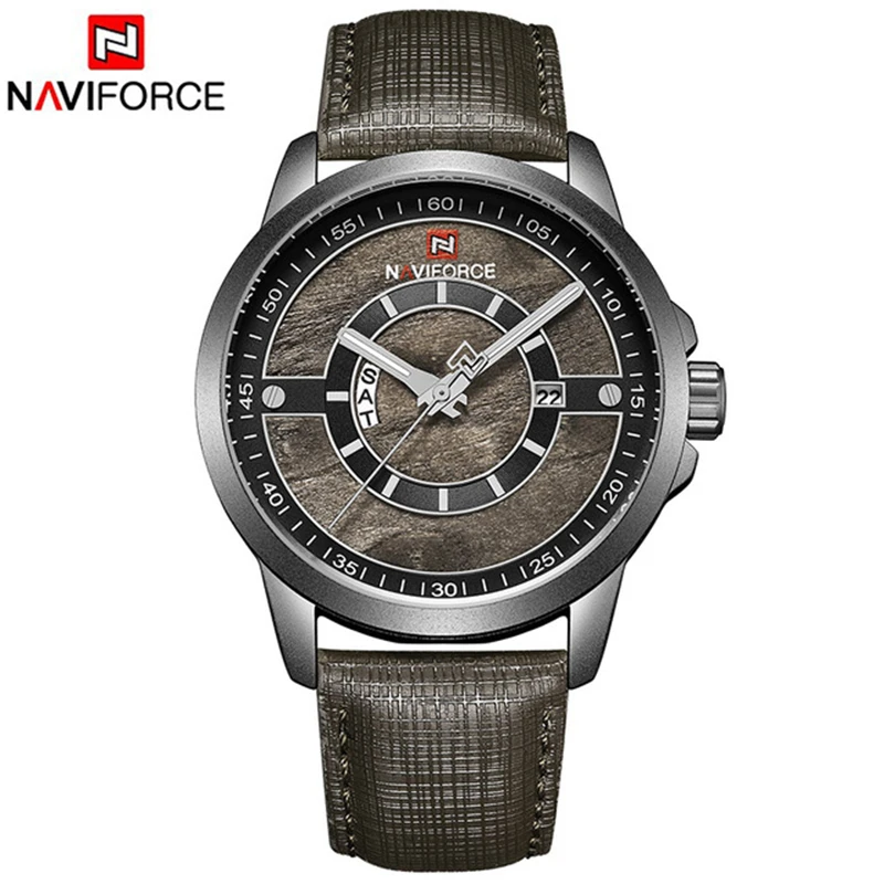 NAVIFORCE Топ бренд Роскошные модные часы Мужские кварцевые часы из розового золота мужские кожаные водонепроницаемые спортивные часы Relogio Masculino