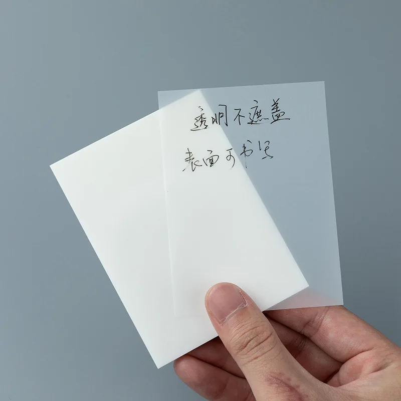 50 Sheets 3 * 3 Inch Transparent Sticky Notes Waterproof PET Memo Clear Sticky Notes Paper Students Notepad Creative Stationery
