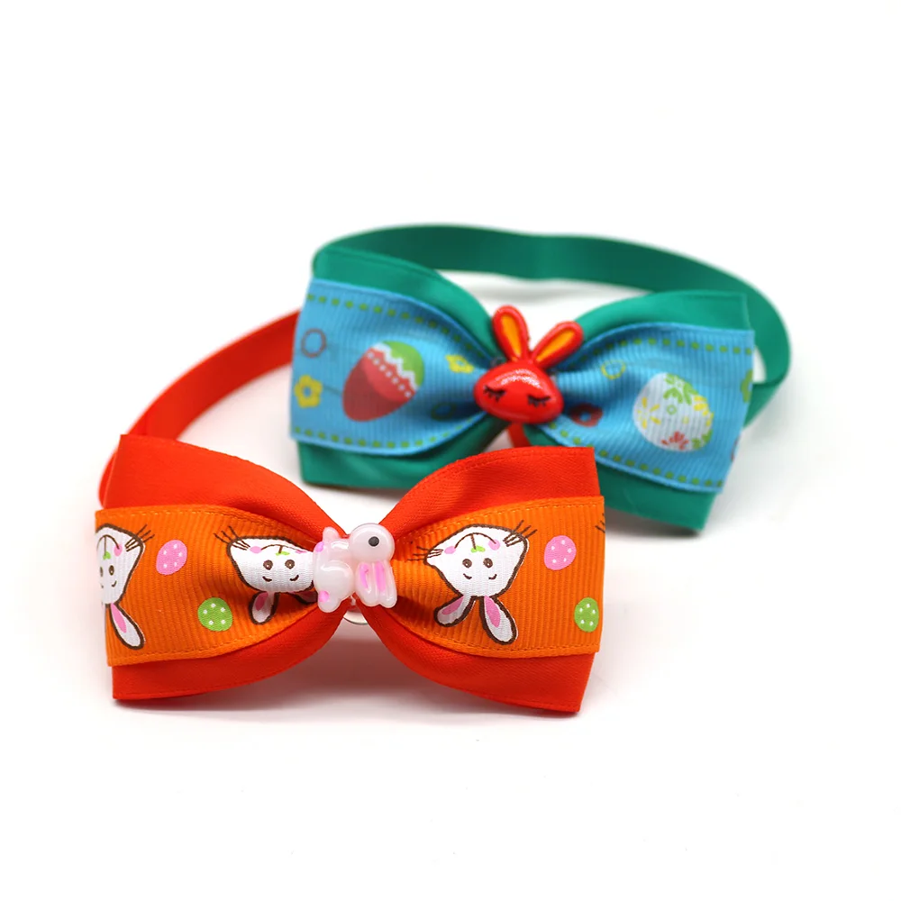 100PC Ostern Bowties Niedlichen Kaninchen Haustier Hund Krawatten Band Bogen Krawatten Pet Krawatten Kragen Zubehör Ostern Urlaub – Detail 4
