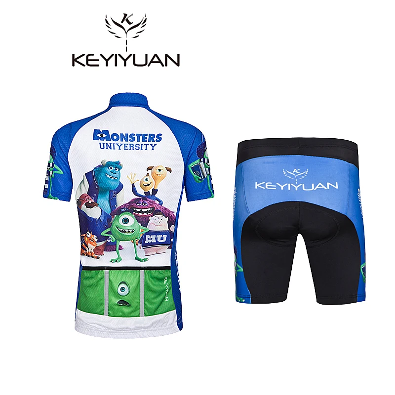 New KEYIYUAN Kids Cycling Jersey Set Breathable Shorts Children Bike Clothing Summer Boys Girls MTB Wear Maillot Cyclisme