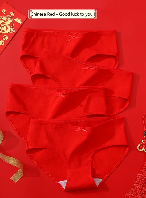 Woman Underwear Chinese New Year Traditional Big Red Benming Year Good Luck  Underwear Panty Set Seamless Christmas Red Bra Set - AliExpress