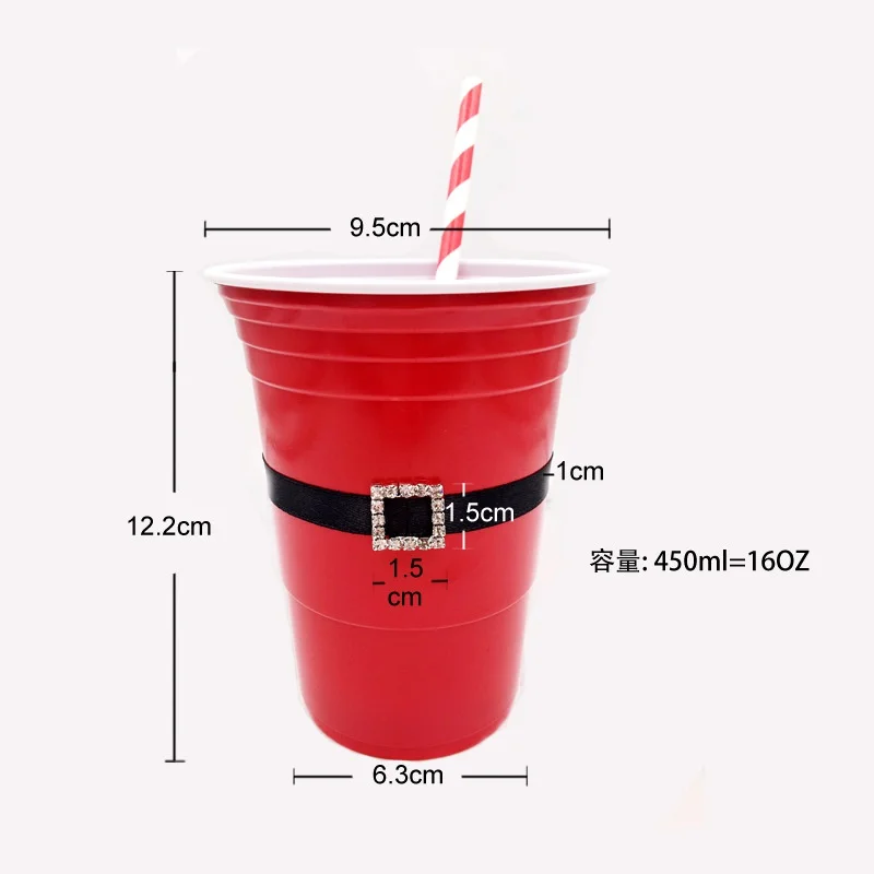 6 шт./компл. бытовой для рождественской вечеринки Beer Pong красные чашки Санта Клаус игра чашка вечерние соломы для рождественской вечеринки игра чашка Пластик чашки