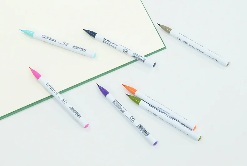 1 шт. японский Zig Kuretake RB-6000AT, чистый цвет, настоящие кисти, акварельные ручки, 90 цветов на выбор, мягкий наконечник для рисования, надписи