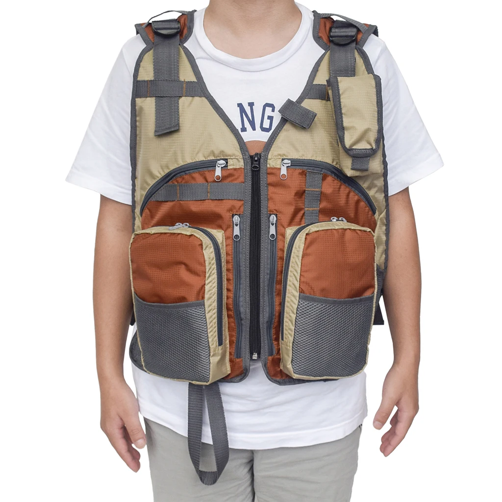 

Fly Fishing Photography Vest with Pockets, Women Men's Mesh Quick-Dry Waistcoat Outdoor Jackets for Travelers