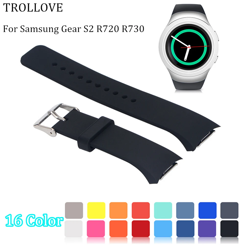 Мягкий силиконовый ремешок для часов Samsung Galaxy Gear S2 R720 R730 сменный браслет на