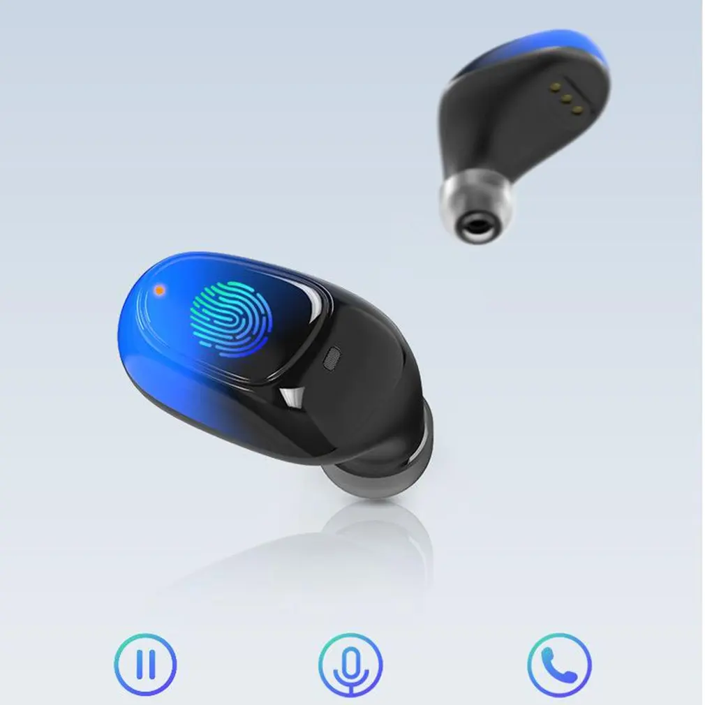 ES01 Bluetooth наушники V5.0 Touch беспроводные наушники стерео спортивные водонепроницаемые гарнитура громкой связи Мощный светодиодный дисплей спортивные наушники